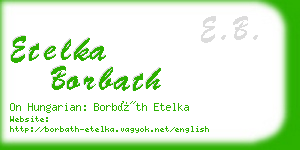 etelka borbath business card